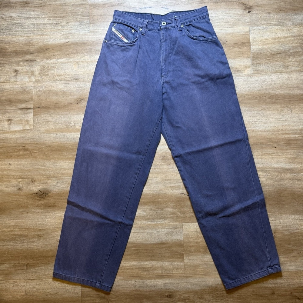 Vintage Diesel Saddle Jeans Men 28x30 Navy Blue Loose Tapered Faded Denim 80s